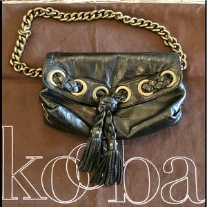 SOLD!!! KOOBA Black leather shoulder bag OR Clutch